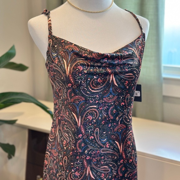 Sage Collective Dresses & Skirts - Sage Collective Paisley Velvet Midi Dress